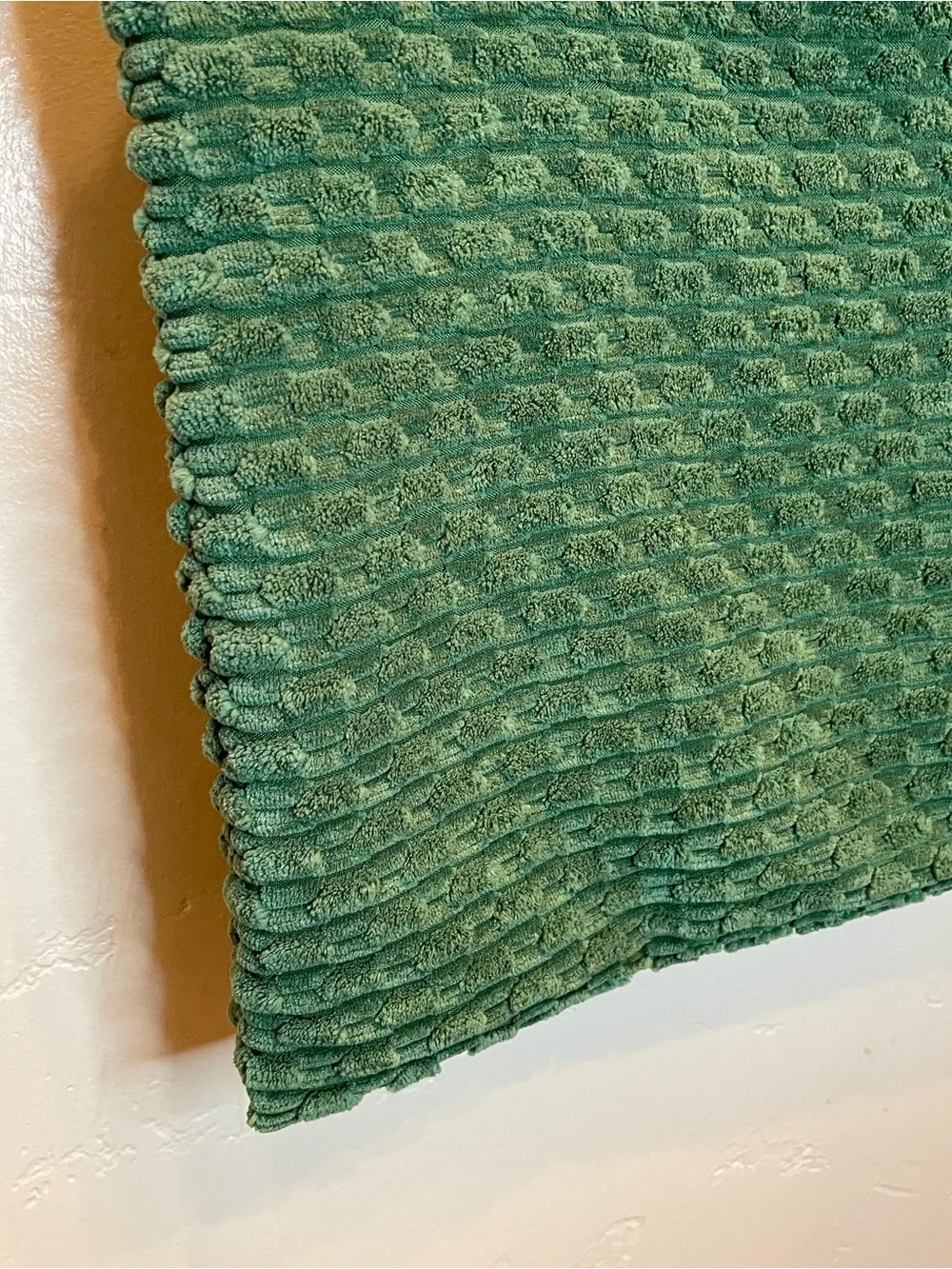 New set of 2- 18”x18” green soft corduroy Pillowcase Covers